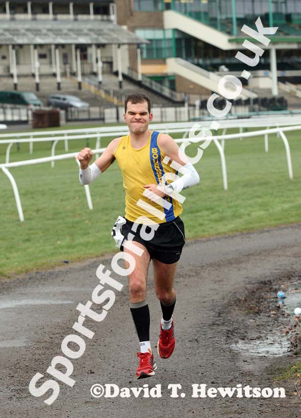 Jon Sharkey (Bournemouth)) winning the Newcastle Racecourse 50k, Newcastle Racecourse, Gosforth, Newcastle. Photo: David T. Hewitson/Sports for All Pics
